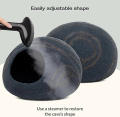 Handmade Merino Wool Felt Cat Cave Bed