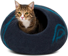 Handmade Merino Wool Felt Cat Cave Bed