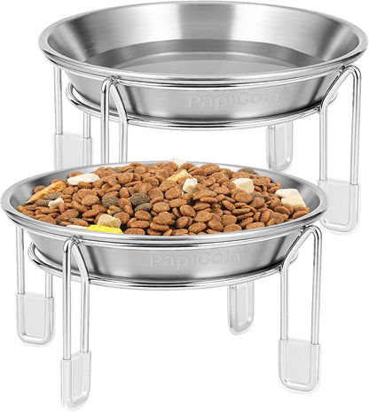Elevated Stainless Steel Cat Bowls, 2 or 3 Pack