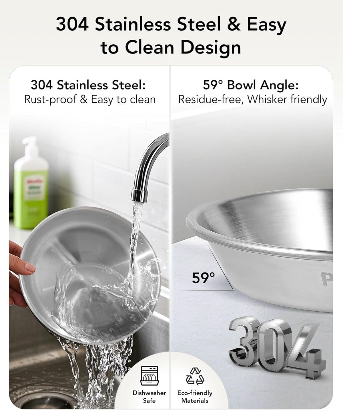 Elevated Stainless Steel Cat Bowls, 2 or 3 Pack