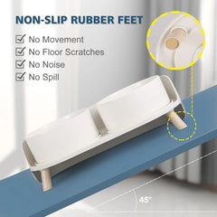 Elevated Ceramic Pet Bowls with Splash Guard and Stand