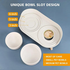 Elevated Ceramic Pet Bowls with Splash Guard and Stand