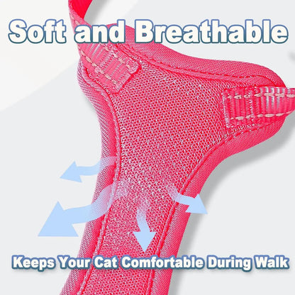 Soft Breathable Escape-Proof Cat Harness and Leash