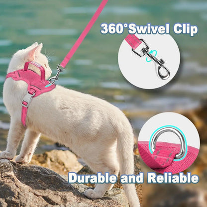 Soft Breathable Escape-Proof Cat Harness and Leash