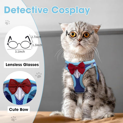 Reflective Escape-Proof Cat Harness and Leash Set