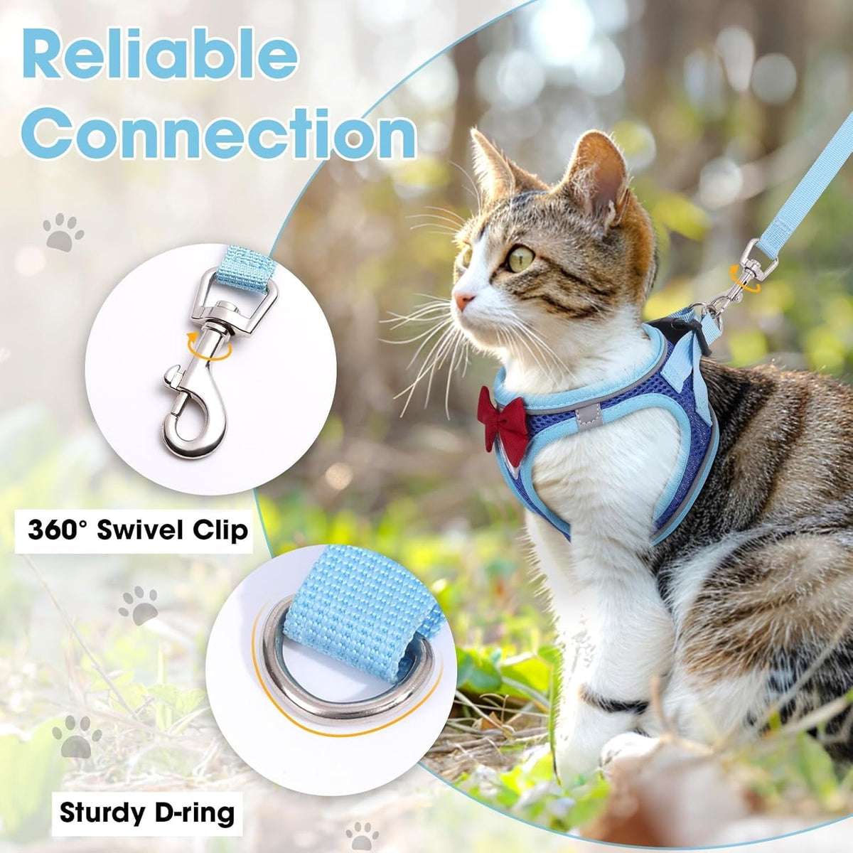 Reflective Escape-Proof Cat Harness and Leash Set