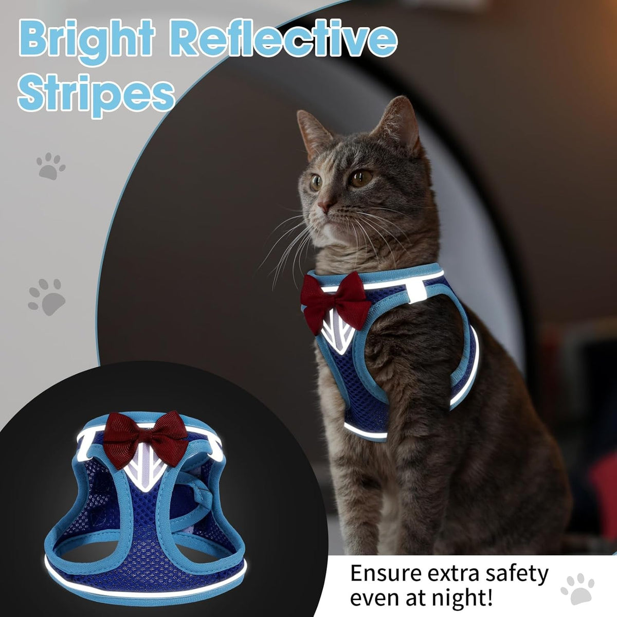 Reflective Escape-Proof Cat Harness and Leash Set
