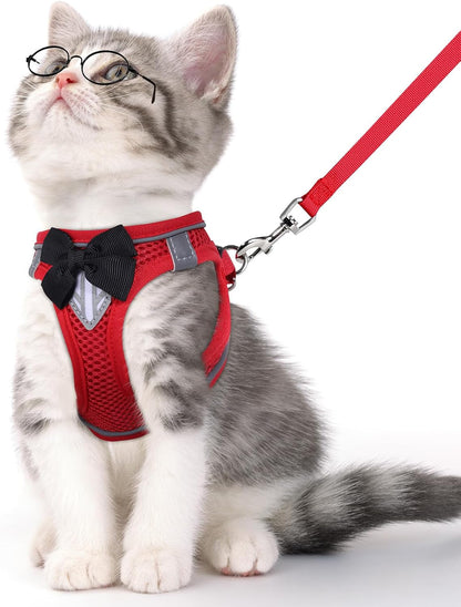 Reflective Escape-Proof Cat Harness and Leash Set