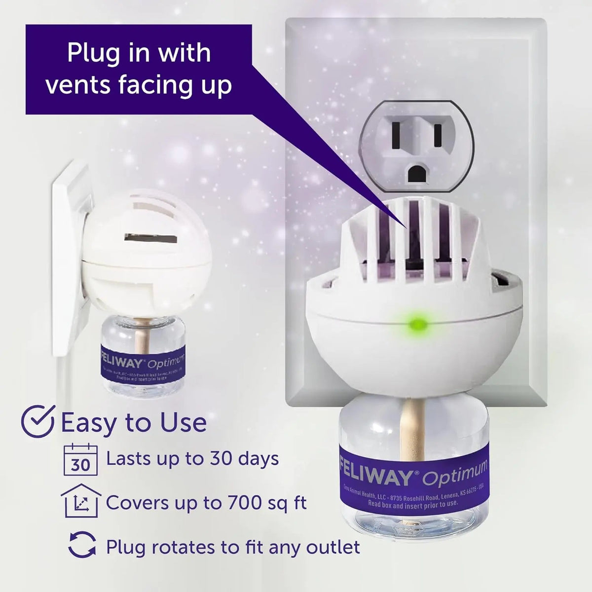 Feliway Optimum Pheromone Diffuser Starter Kit, 48 ml