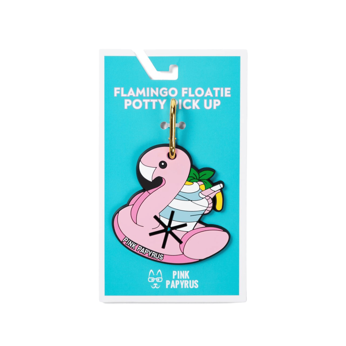 Flamingo Floatie Poop Bag Holder — Clips to Leash