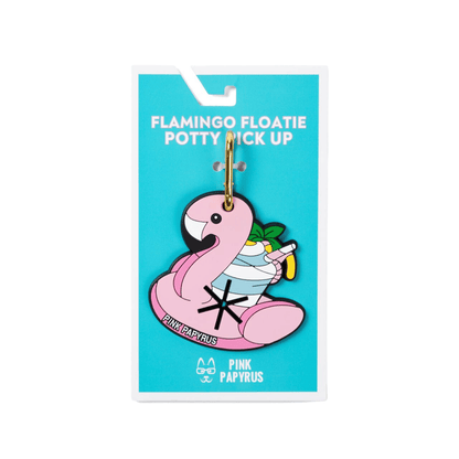 Flamingo Floatie Poop Bag Holder — Clips to Leash