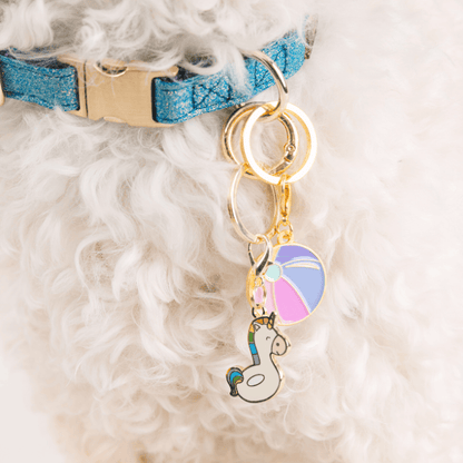 Unicorn Floatie & Beach Ball Dog Collar Charm Set — additional photo 2