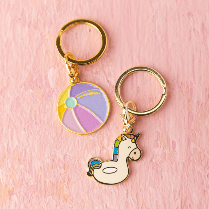 Unicorn Floatie & Beach Ball Dog Collar Charm Set — additional photo 3