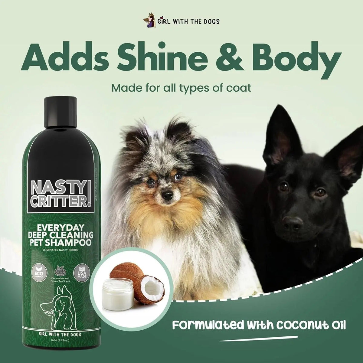 Fluff Off and Nasty Critter Dog Shampoo Set, 16 oz Each