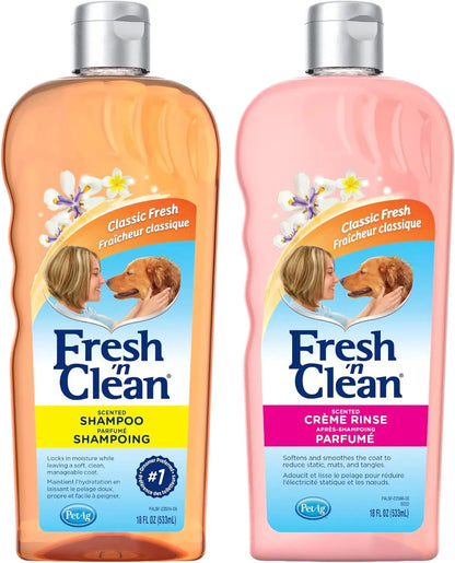 Fresh ’N Clean Dog Shampoo & Conditioner Set – Classic Fresh Scent (18oz)