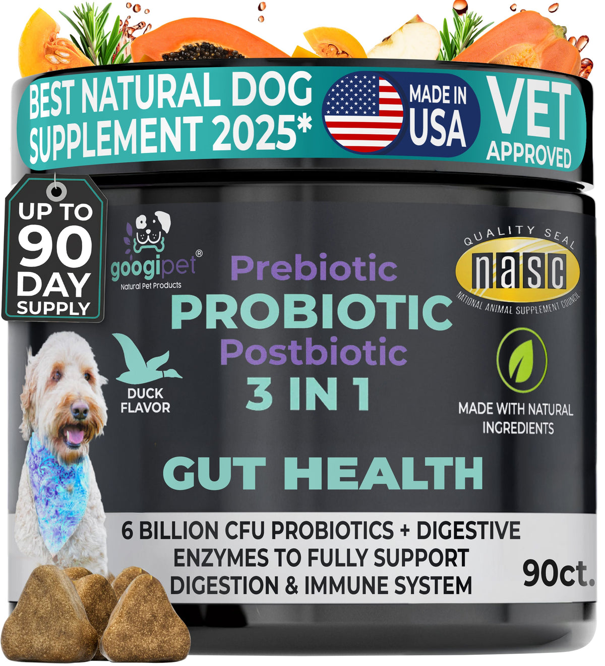 3-in-1 Probiotic Chews for Dogs