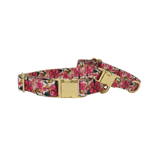 Gianna – Floral Dog Collar, Adjustable XS–L