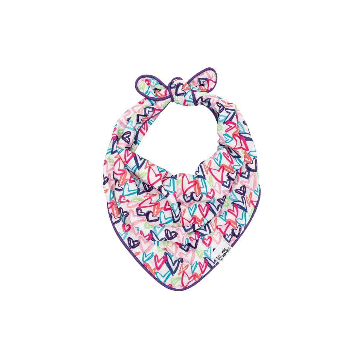 Giselle – Heart Print Dog Bandana, Reversible & No-Fold