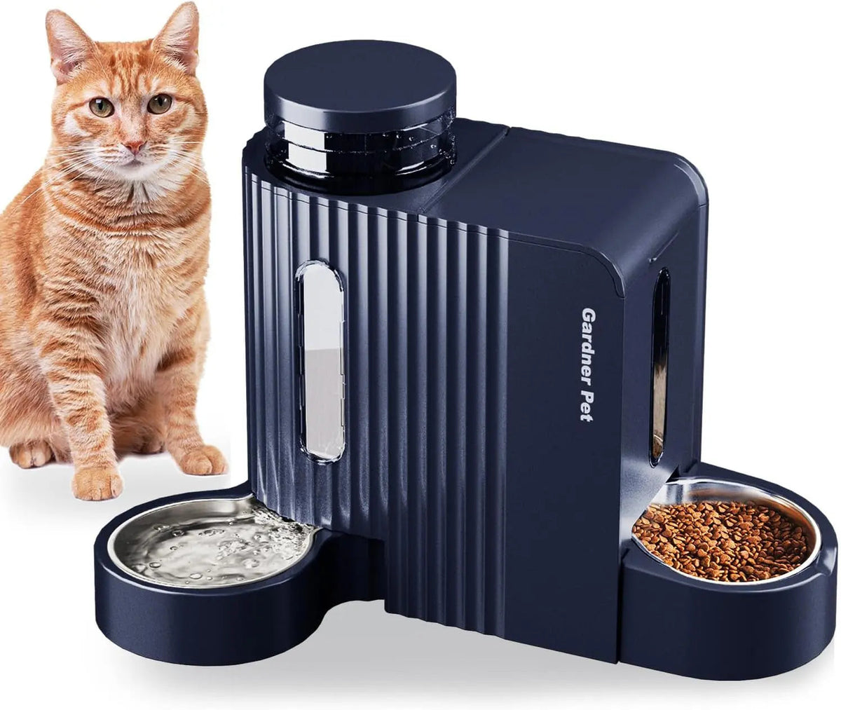 Gravity Pet Feeder and Water Dispenser Set, Steel Bowls