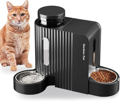 Gravity Pet Feeder and Water Dispenser Set, Steel Bowls