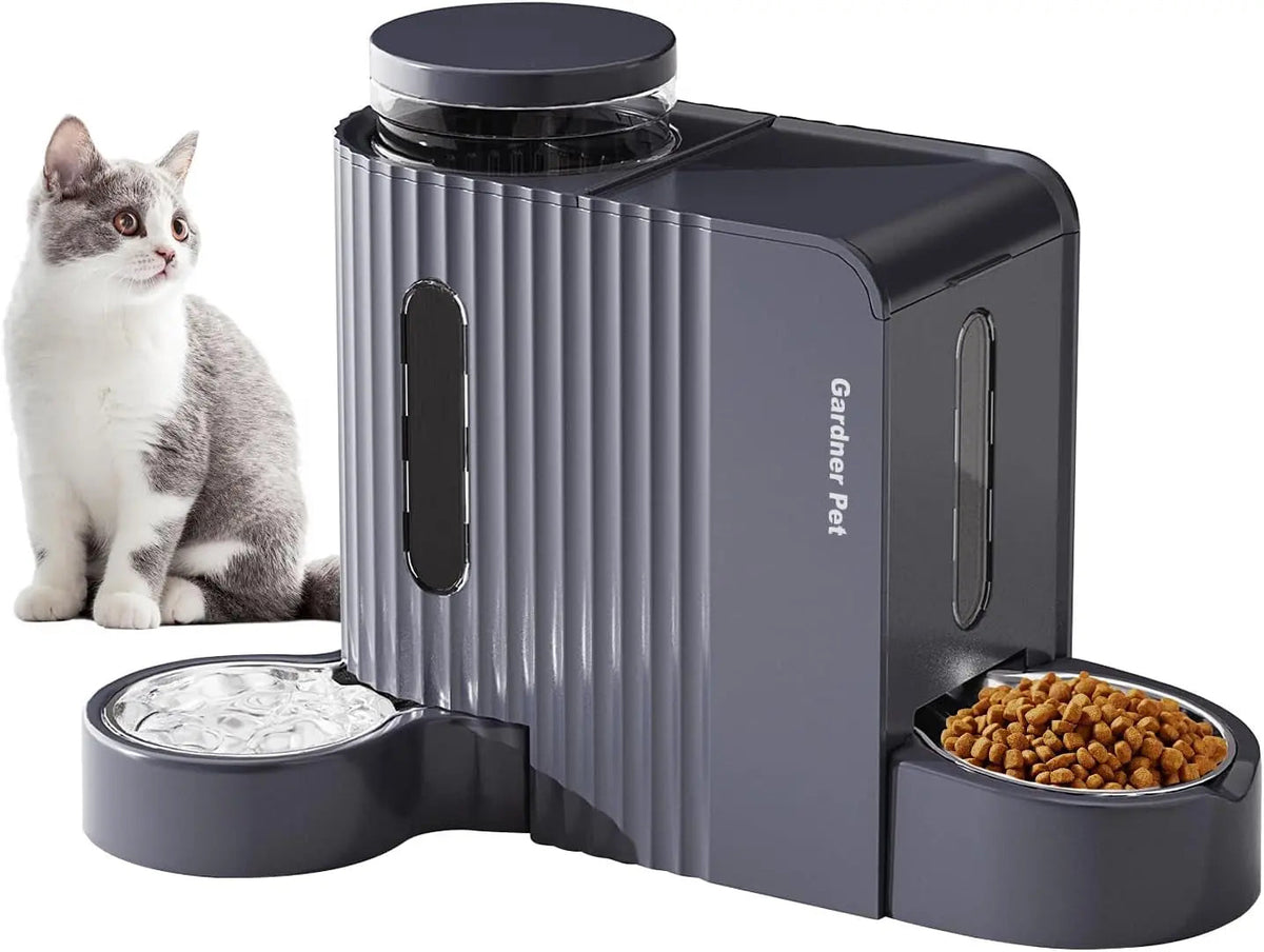 Gravity Pet Feeder and Water Dispenser Set, Steel Bowls