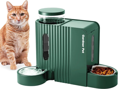 Gravity Pet Feeder and Water Dispenser Set, Steel Bowls