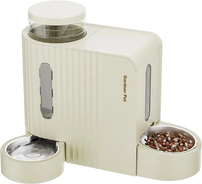 Gravity Pet Feeder and Water Dispenser Set, Steel Bowls