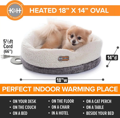 K&H Thermo-Snuggle Cup 14 by 18-inch size and cord-length guide
