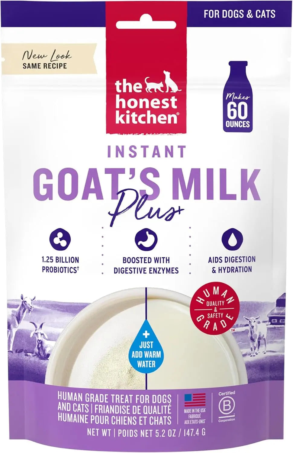 The Honest Kitchen Goat Milk Powder with Probiotics, 5.2 oz