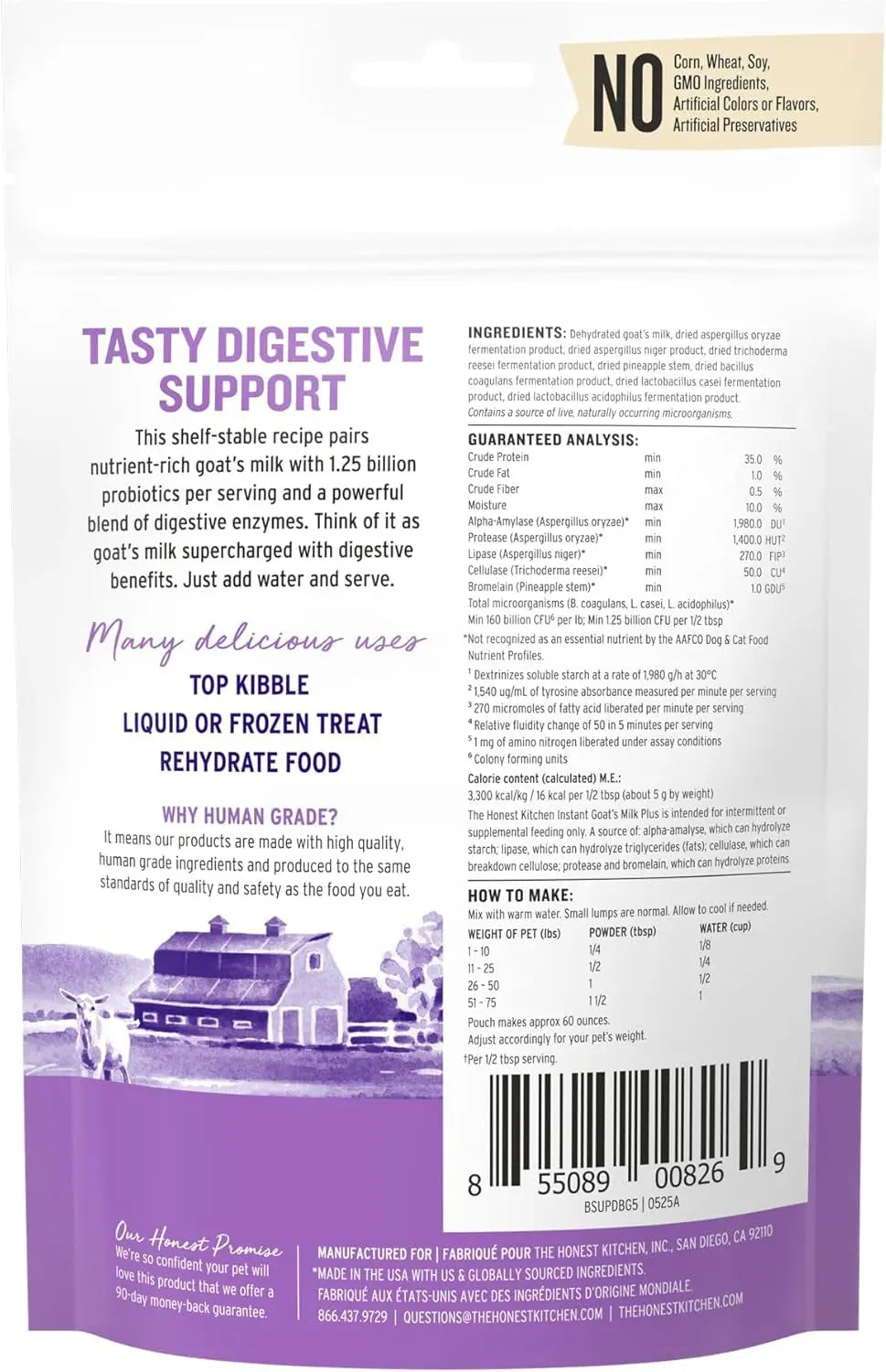 The Honest Kitchen Goat Milk Powder with Probiotics, 5.2 oz