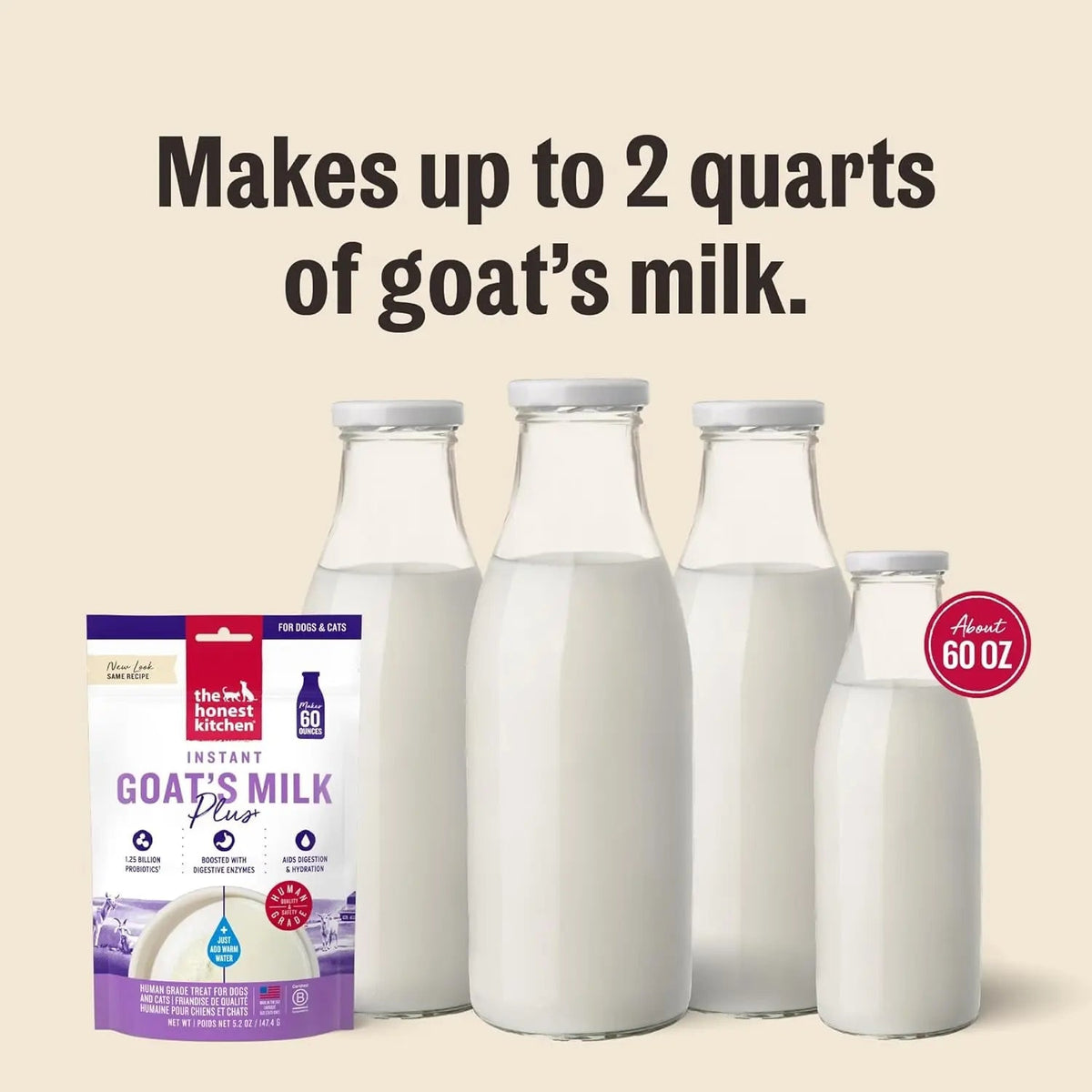 The Honest Kitchen Goat Milk Powder with Probiotics, 5.2 oz