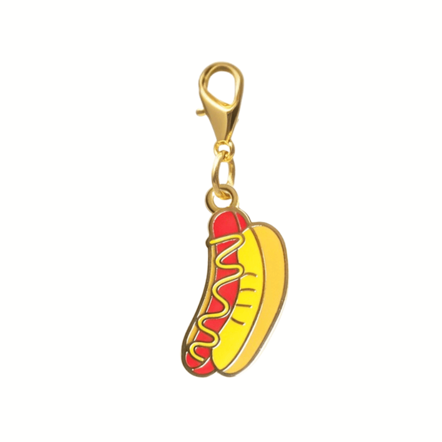 Hotdog Dog Collar Charm — Clips On Anywhere
