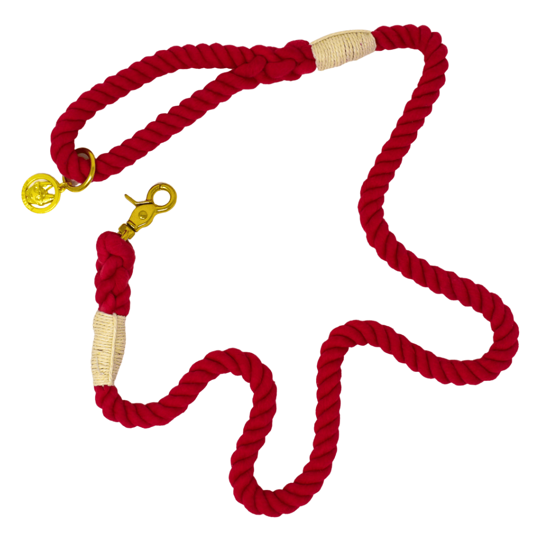 Karla – Organic Cotton Rope Dog Leash, Red