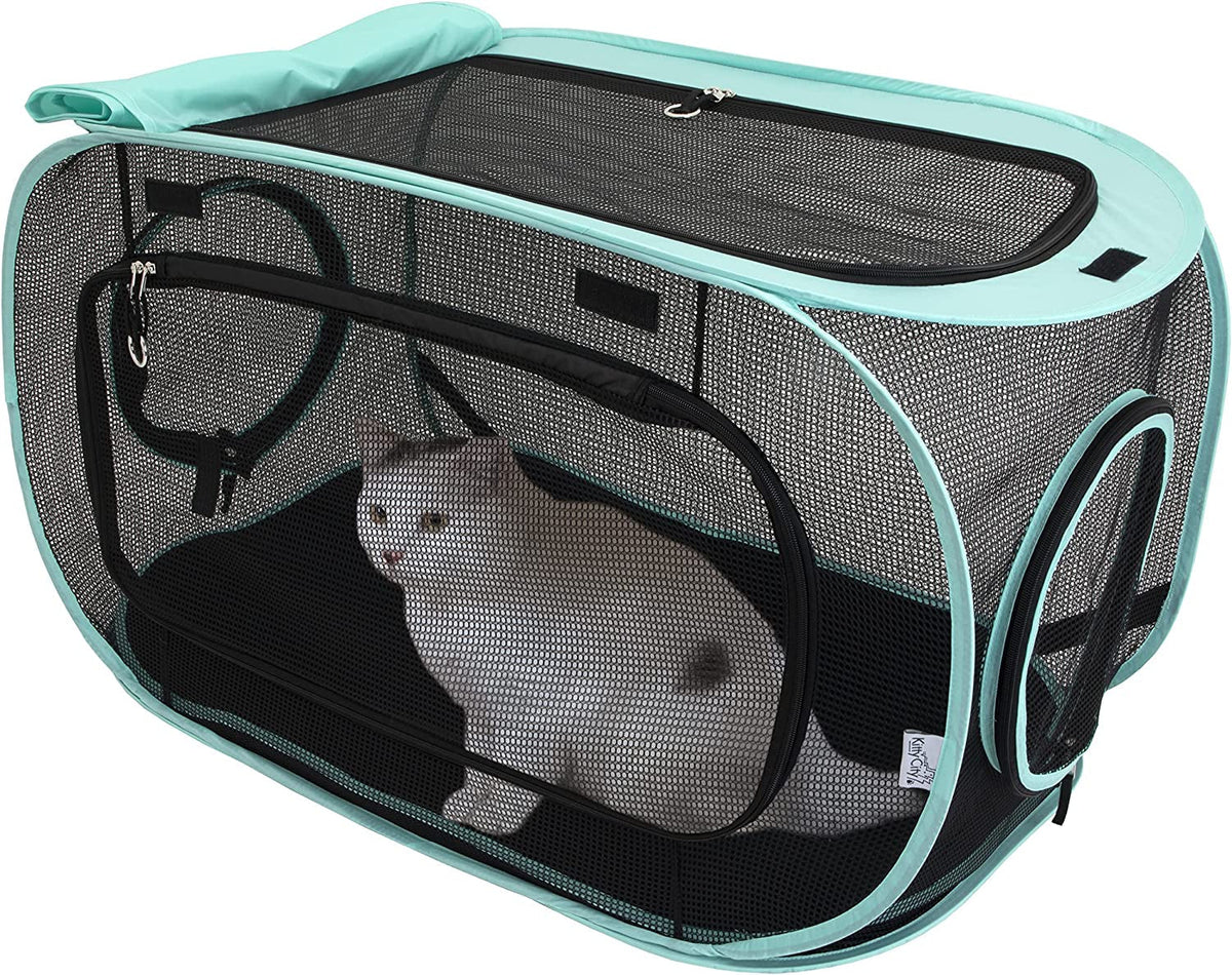 Kitty City Mesh Cat Playpen with Washable Pad, Rectangular Tent