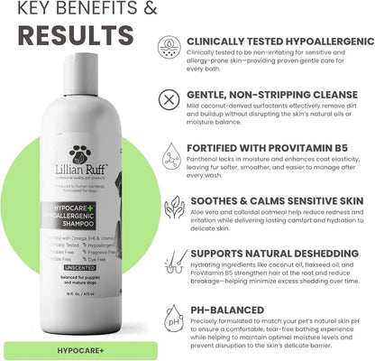 Hypoallergenic Oatmeal Dog Shampoo and Conditioner Set