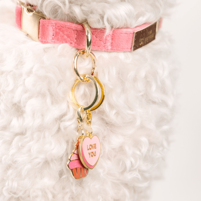 Love You Sweetheart & Cupcake Dog Collar Charm Set, 2 Charms — additional photo 3