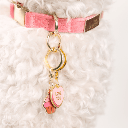 Love You Sweetheart & Cupcake Dog Collar Charm Set, 2 Charms — additional photo 3