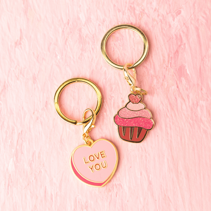 Love You Sweetheart & Cupcake Dog Collar Charm Set, 2 Charms — additional photo 4