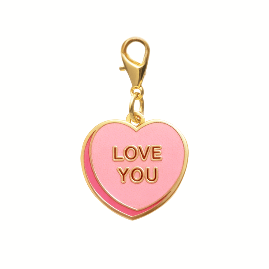 Love You Sweetheart Dog Collar Charm — Clips On Anywhere