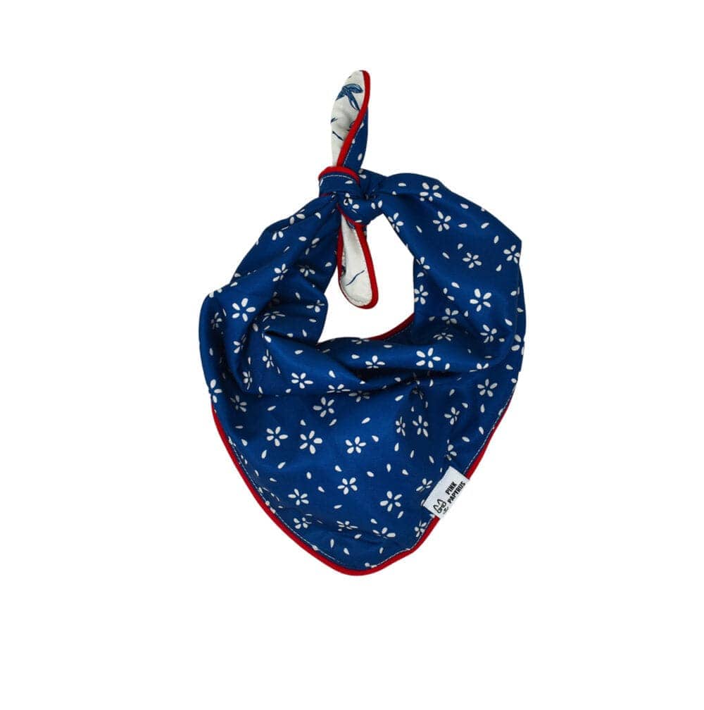 Marlowe – Navy Dog Bandana, Reversible & No-Fold