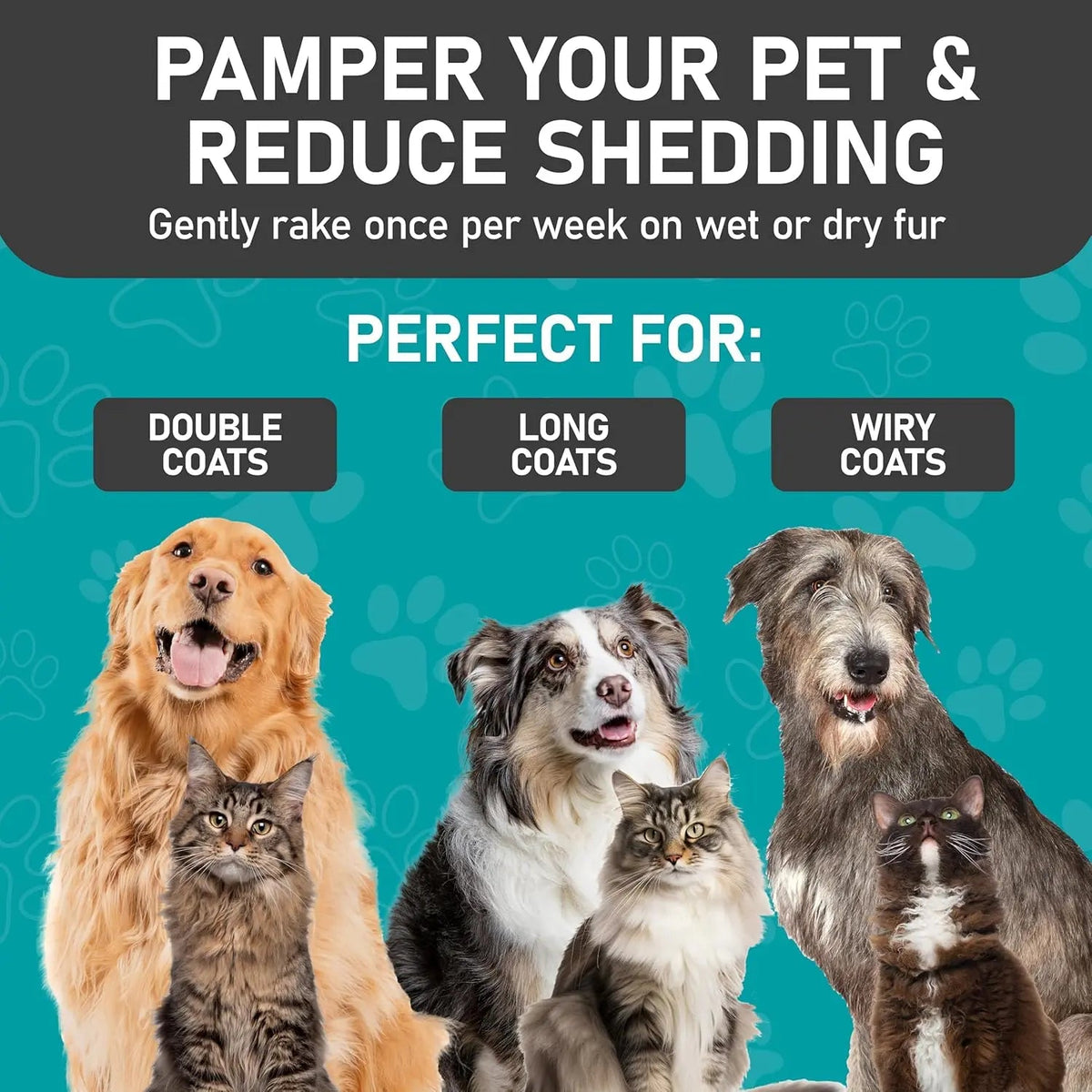 Maxpower Dual-Sided Grooming Rake for Dogs and Cats