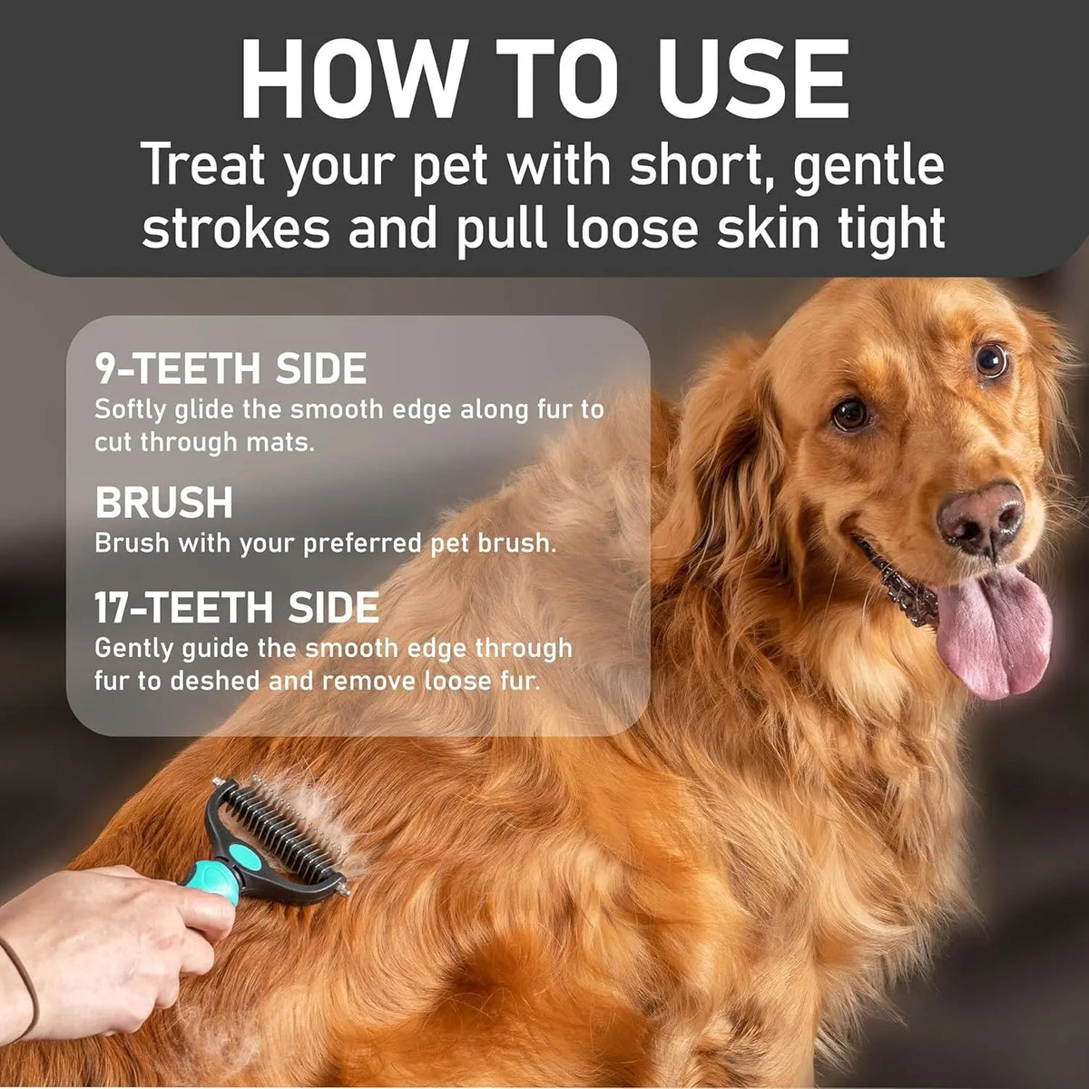 Maxpower Dual-Sided Grooming Rake for Dogs and Cats