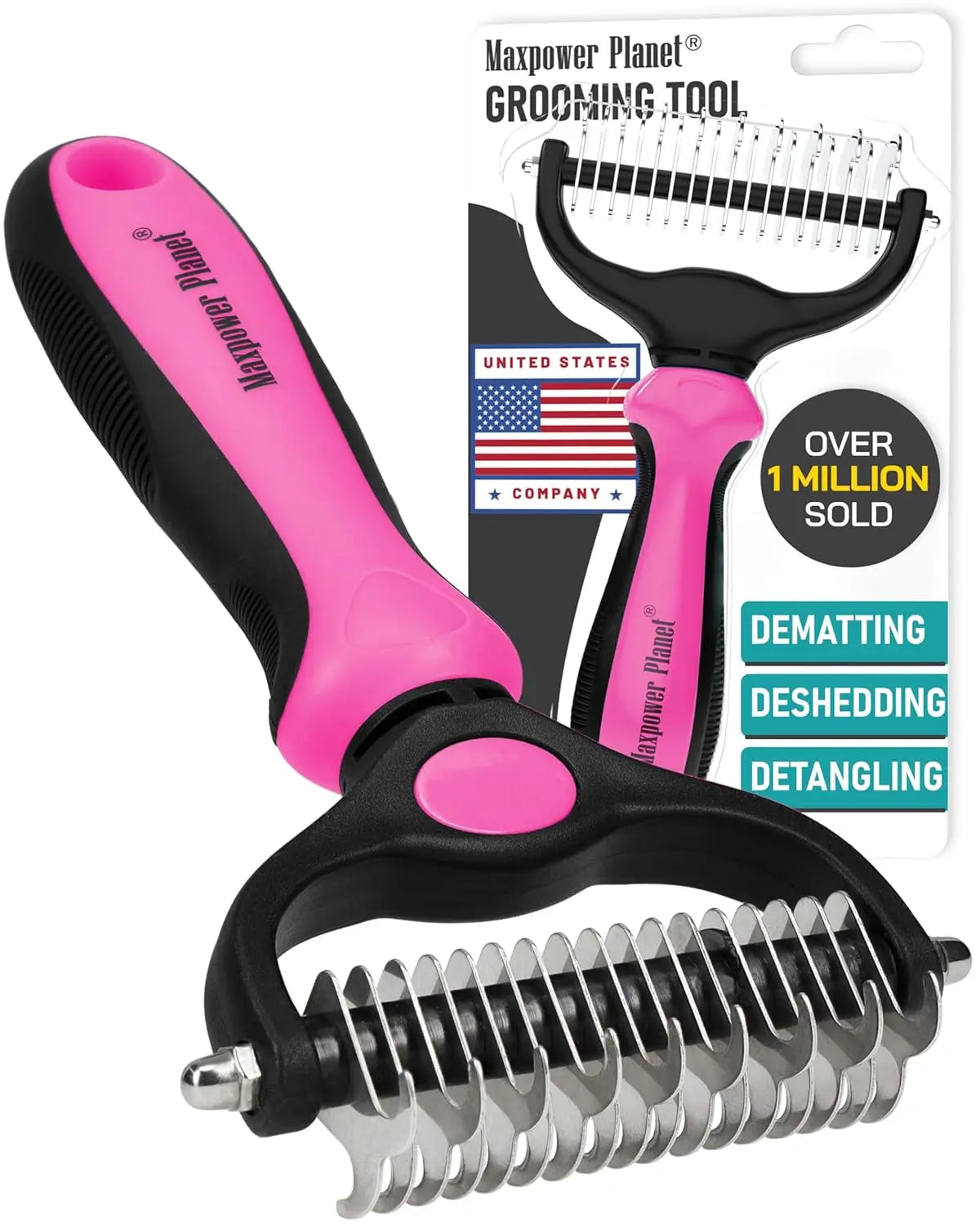 Maxpower Dual-Sided Grooming Rake for Dogs and Cats