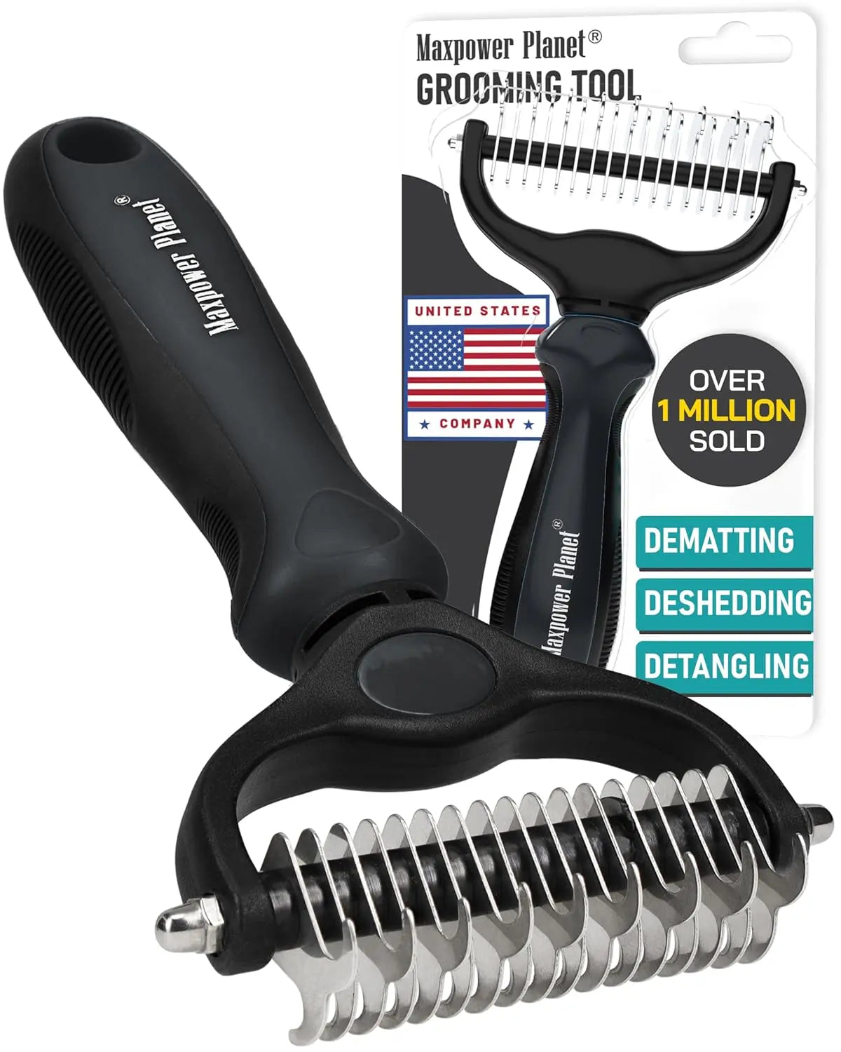 Maxpower Dual-Sided Grooming Rake for Dogs and Cats