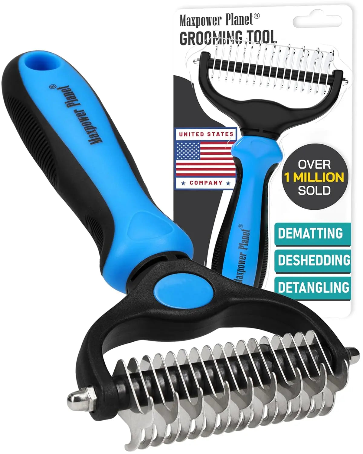 Maxpower Dual-Sided Grooming Rake for Dogs and Cats