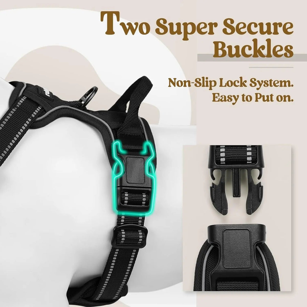 No-Pull Oxford Dog Harness with Dual Leash Clips