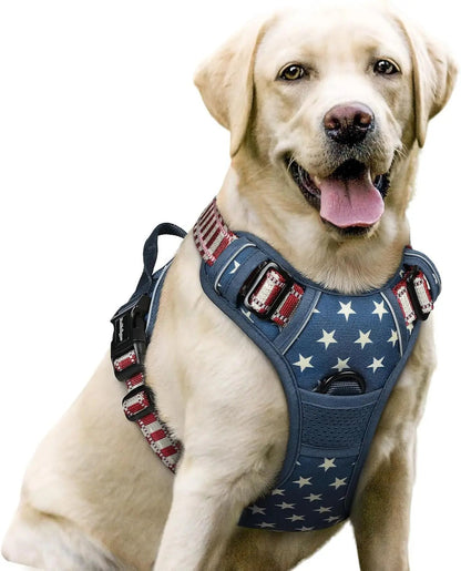 No-Pull Oxford Dog Harness with Dual Leash Clips