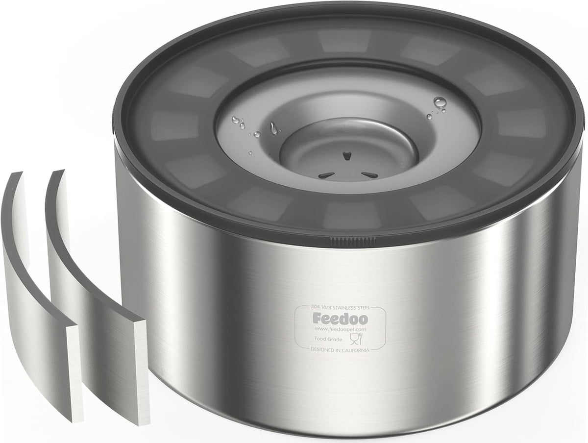 No-Spill Stainless Steel Dog Water Bowl, 1 Gallon
