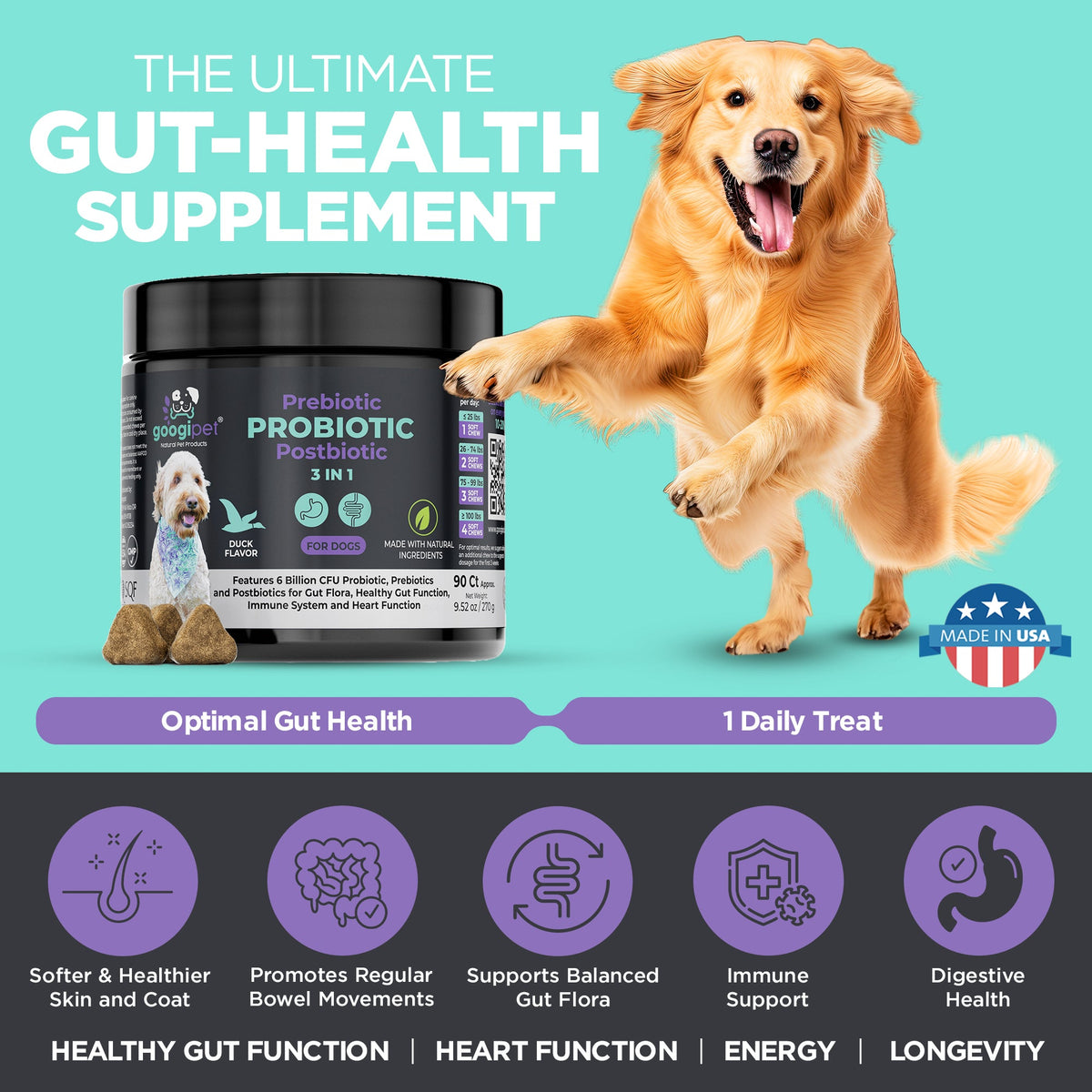 3-in-1 Probiotic Chews for Dogs