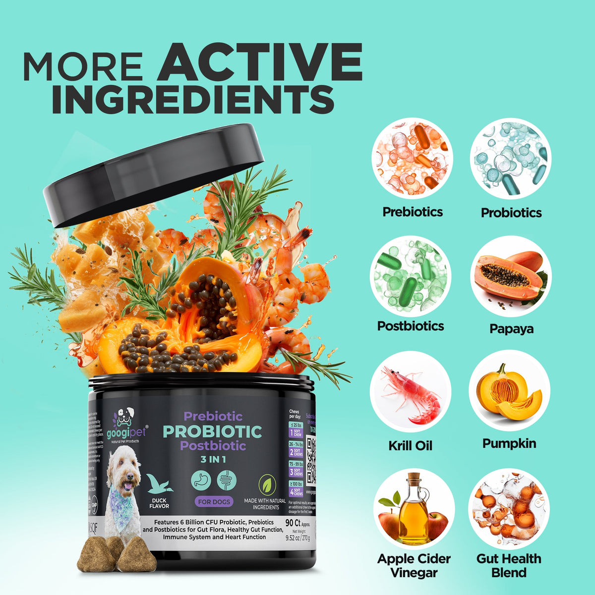 3-in-1 Probiotic Chews for Dogs